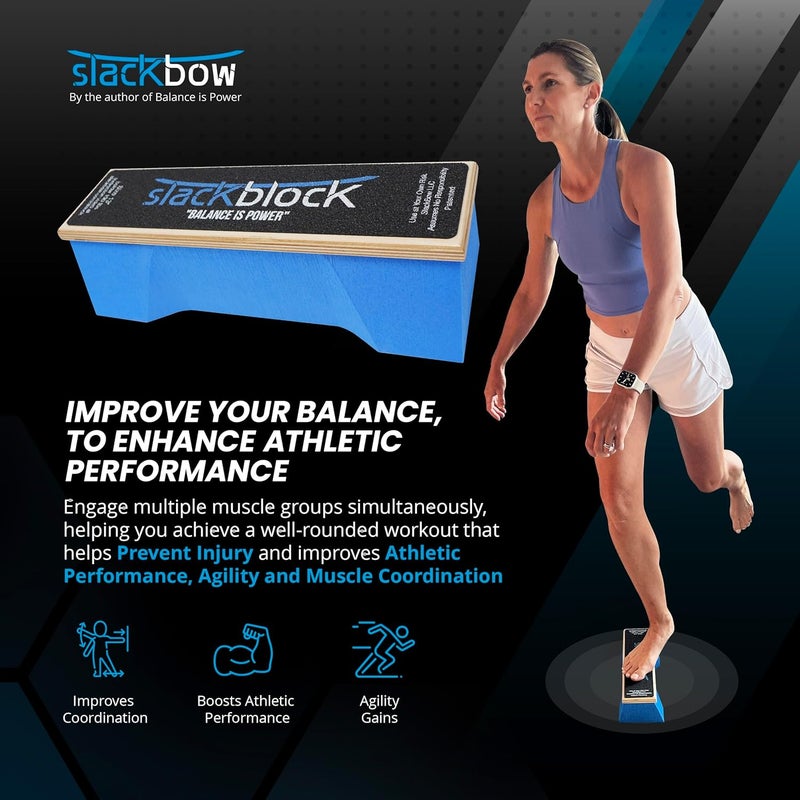 SlackBow SlackBlock Athletic Balance Trainer – Improve Balance, Stability, and Athletic Performance – Condition Your Body and Prevent Injury - Compact and Portable - Image 2